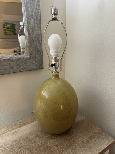 Crate & Barrel Breck Table Lamp Sage Round Ceramic MCM - Picture 19 of 20