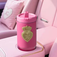 Flip Flow 30 Oz. Hot Pink Stainless Steel Screw Top Tumbler with Flip Straw and