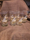 Vintage Country Goose Blue Ribbon Anchor Hocking Drinking Glass Set Of 7