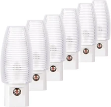Emotionlite Plug in Night Light, Warm White LED 6 Pack White, 