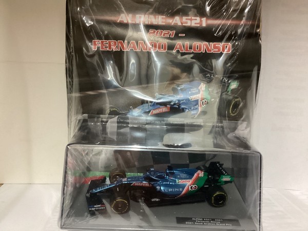Alpine A521 Fernando Alonso 2021 1:43 Die-Cast Modellauto F1 Neu Versiegelt-image