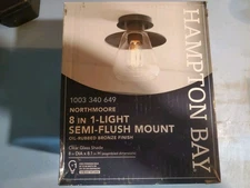 Hampton Bay Northmoore 8" Semi Flush Mount Light 
