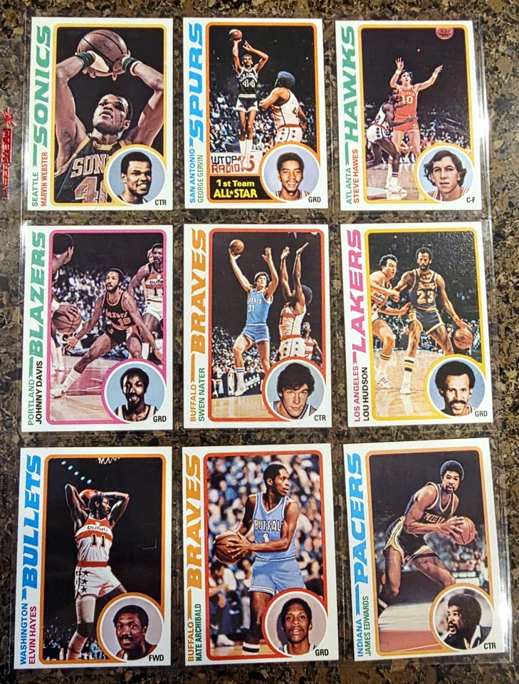 Juego completo de carpetas de baloncesto Topps 1978-79 (1-132) ¡¡¡IMPRESIONANTE!!! Erving Moses Foto 3 de 4