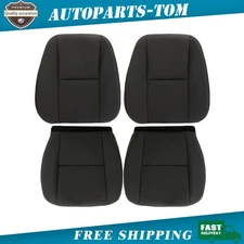 For 07-14 Chevy Silverado 1500 2500HD 3500HD Top Bottom Cloth Seat Cover Black