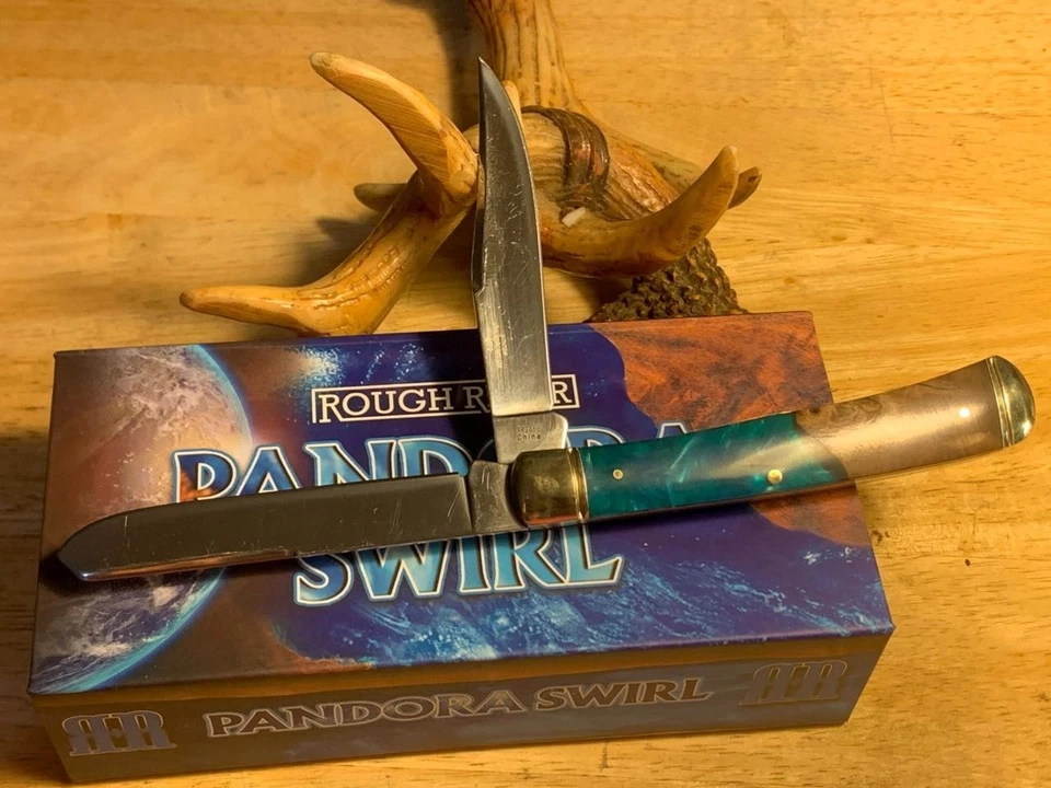 Navaja de bolsillo Rough Rider Pandora Swirl Trapper 4 1/8" RR2656 Foto 4 de 4