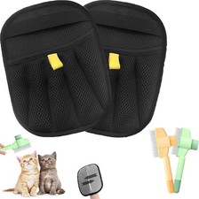 4 St&uuml;ck Tierhaarentferner Handschuh, Katzenhaarentferner, mit 2 Katzenb&uuml;rste