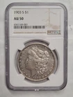 1903 S Morgan Silver Dollar NGC Graded AU 50
