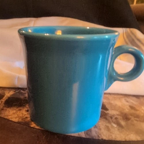 Vintage Fiesta Ware Tom and Jerry Cup Turquoise Genuine HLC USA 3" Tall