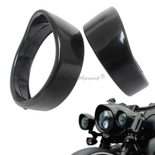 4.5'' Auxiliary Fog Light Visor Cover Trim Ring For Harley Softail Dyna Touring
