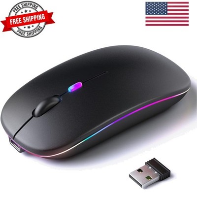 Wireless Bluetooth Mouse   Rechargeable, Silent, Dual Mode Bluetooth 5.2 & US...