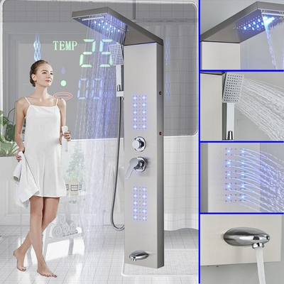 #ad Brushed Nickel LED Shower Panel Tower System 5 in 1 High Pressure Shower System $125.00
