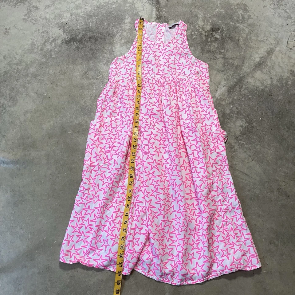 Vestido Stella Maccartney Niños Niñas Talla 12 Años Blanco Rosa Estampado de Estrellas Bolsillos Foto 3 de 4