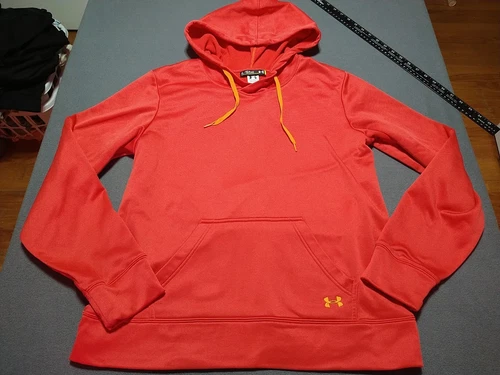 VETEMENTS Under Armour Felpa con Cappuccio Unisex XL Rosso Brillante Elasticizzata Attività Sport Corsa...