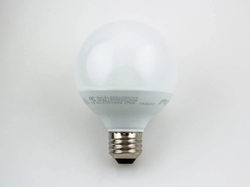 TCP Dimmable 5W G25 Globe LED Bulb - Image 3 of 4