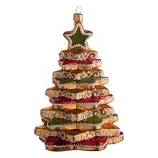 Christbaumkugel Figur "Lebkuchen-Sterne-Baum" Christbaumschmuck Glas Weihnachten