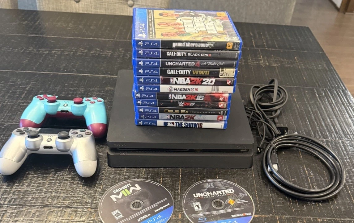 25+ Sony PlayStation 4 Slim Black HDMI Video Game Consoles for