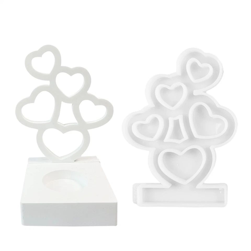 Love Heart 树脂蜡烛模具铸造模具粘土 DIY 工艺品 环氧制作模具 — 第 2/4 张图片
