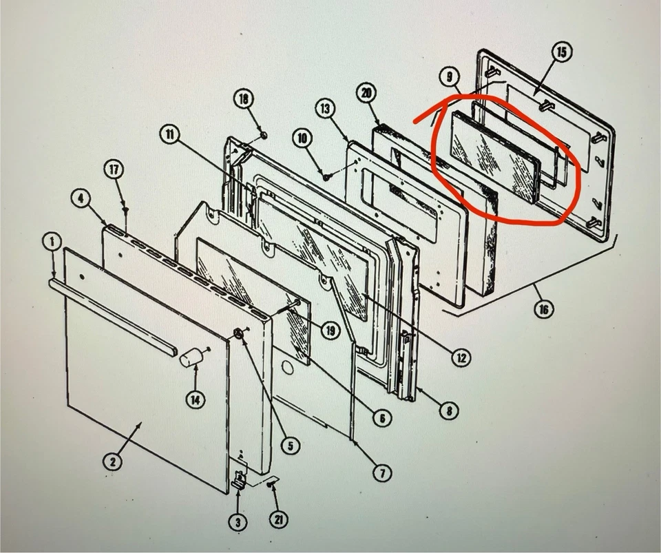 Ventana de vidrio Magic Chef Range 5700A091-60 (15 3/8" x 6) Foto 4 de 4