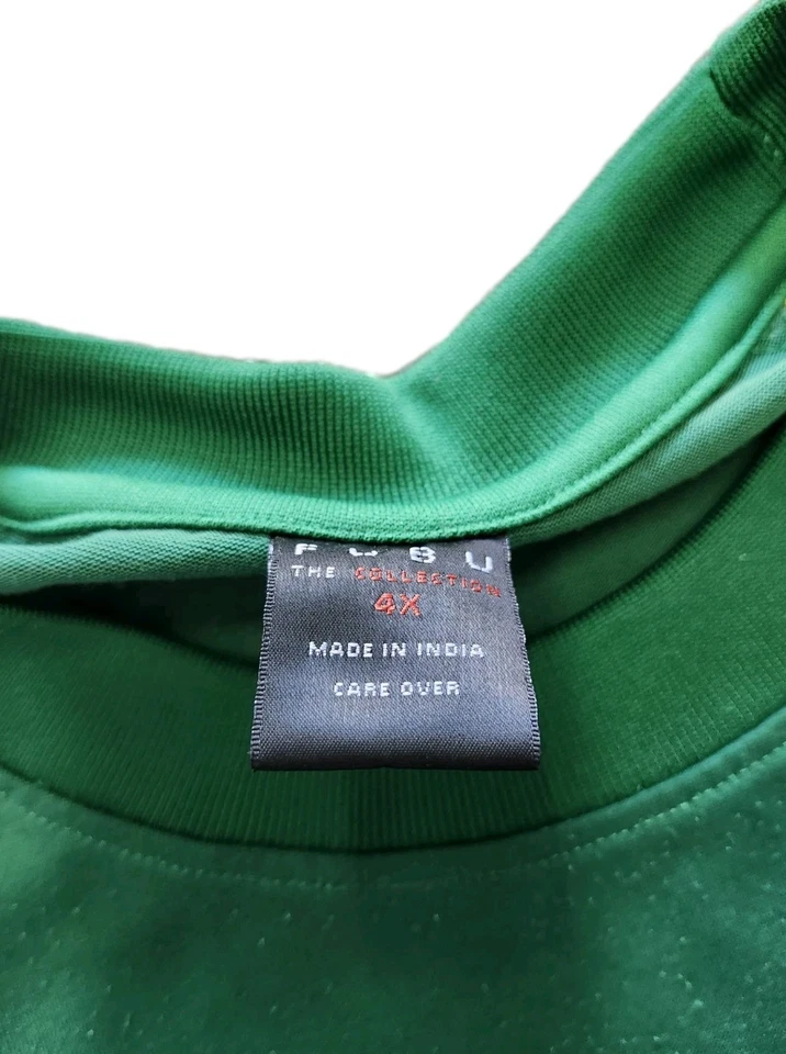 Vtg Y2K Fubu T Shirt And Shorts Out Fit Green Sz 4XL Good Shape! - Image 4 of 4