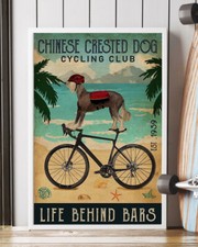 Chinese Crested Dog Cycling Club Life Behind Bars Dog Poster