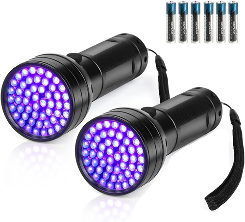 Black Light UV Flashlight 51 LED 395 Nm Pet Urine Detector with 3 AA Batteries