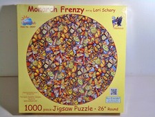 NEW Jigsaw puzzle Insects Monarch Frenzy Round 1000 Piece Made in USA