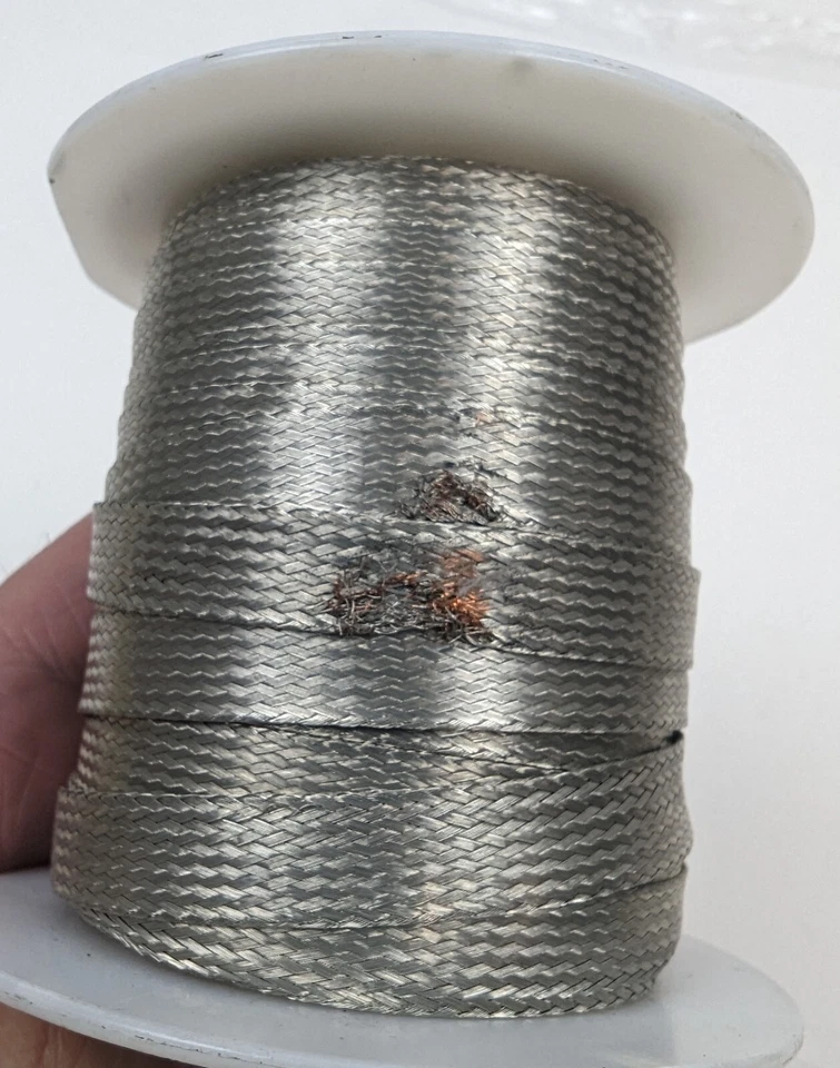 Trenza de tierra 100' Alpha 1232 SV005 equivalente 12 AWG cobre estañado 0,375" de ancho NUEVO Foto 3 de 3