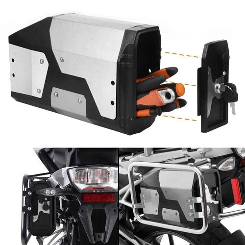 4.2L Motorcycle Tool Box Silver For BMW R1200GS LC Adventure R1250GS ADV F850GS - Picture 4 of 8