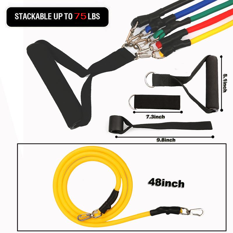 Set Fasce Pilates Set 11 Fasce Di Resistenza Per Yoga, Pilates E