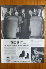 7/1947 PUB IRVING AIR CHUTE CHAIR CHUTE CHUTE CHOPE BEECHCRAFT ORIGINAL AD
