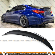 FOR 2014-24 INFINITI Q50 PSM STYLE GLOSSY BLACK HIGH KICK DUCKBILL TRUNK SPOILER
