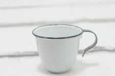 Vintage Blue And White Enamelware Cup Mug Granite Ware Cowboy Coffee Cup #4