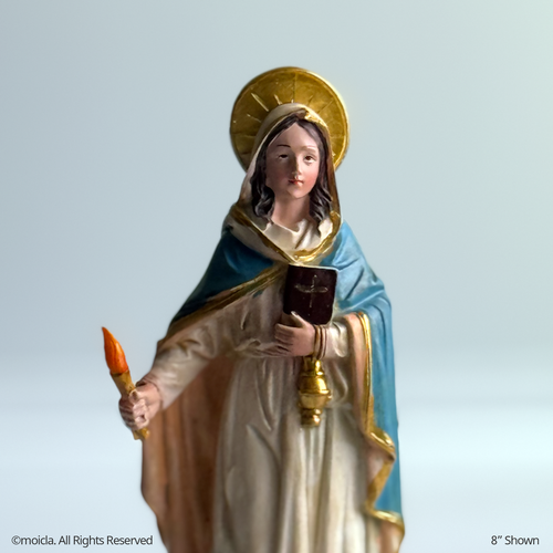 Saint Martha of Bethany Resin Statue - 8" Catholic Figurine | Santa Marta - Picture 4 of 5