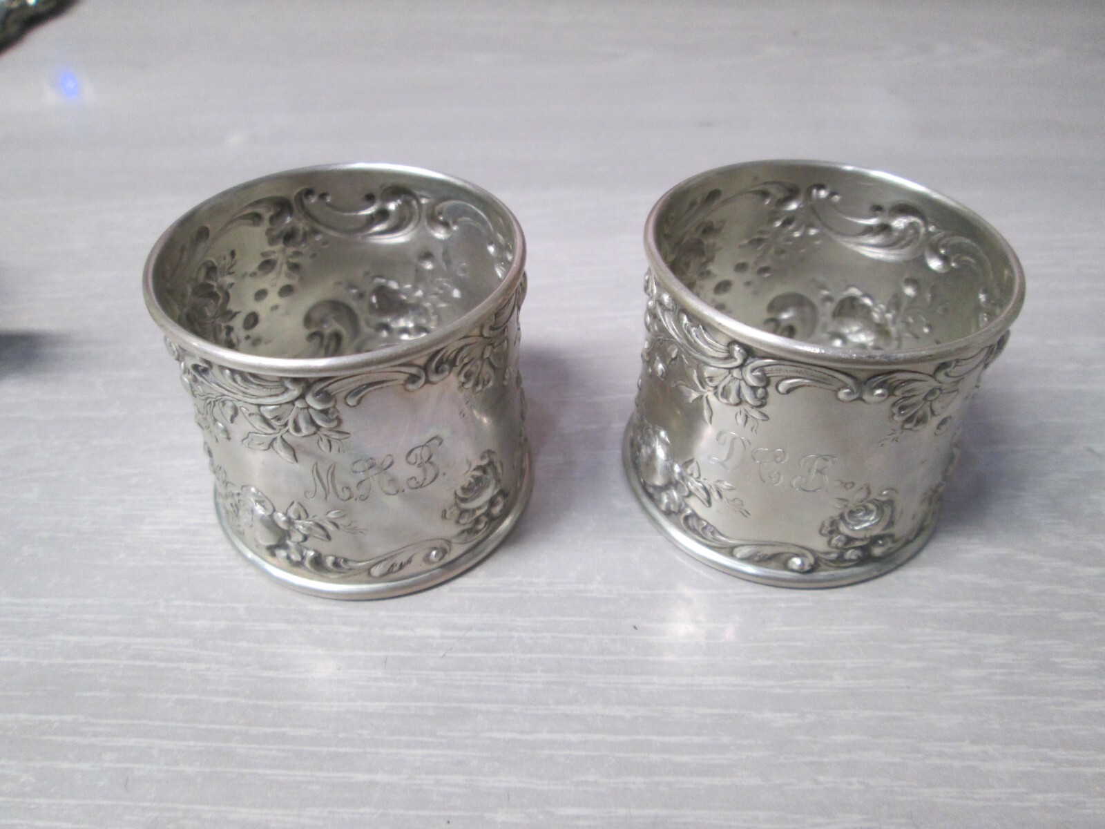 Lot of 2 vintage Gorham Sterling Silver Napkin Rings 524