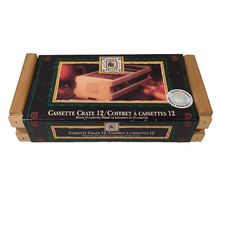 Napa Valley Wood Cassette Tape Holder Crate Box Holds 12 Cassettes NOS