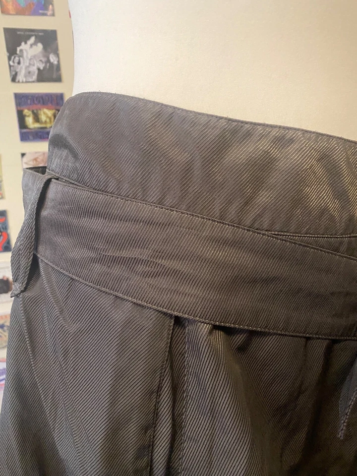 Vintage 90's Y2K Cop copine mini skirt brown/ grey metallic bubble hem belt - Image 3 of 4