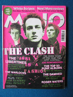 MOJO MAGAZINE ISSUE 112 March 2003 THE CLASH THE DAMNED LIBERTINES WHITE STRIPES
