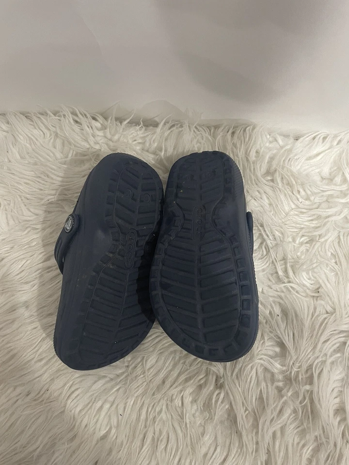 Клоги для малышей Crocs двойной комфорт унисекс C 10 темно-синие с подкладкой - Изображение 4 из 4
