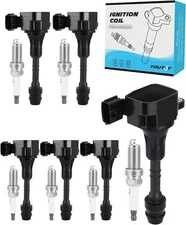 Set of 6 Ignition Coil Pack & Spark Plugs for Nissan Murano Maxima Altima UF349