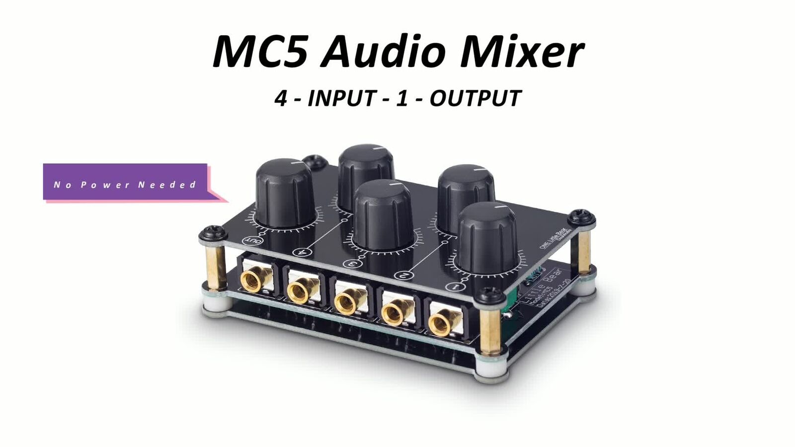 Mixer de áudio estéreo 4 canais 3,5 mm AUX passivo estúdio ao vivo console  gravação 4-1