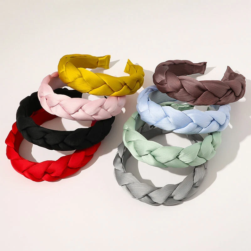 Solid Color Knot Headband Womens Hairband Plain Wide Hair Band Hoop Accessories - Image 3 of 4