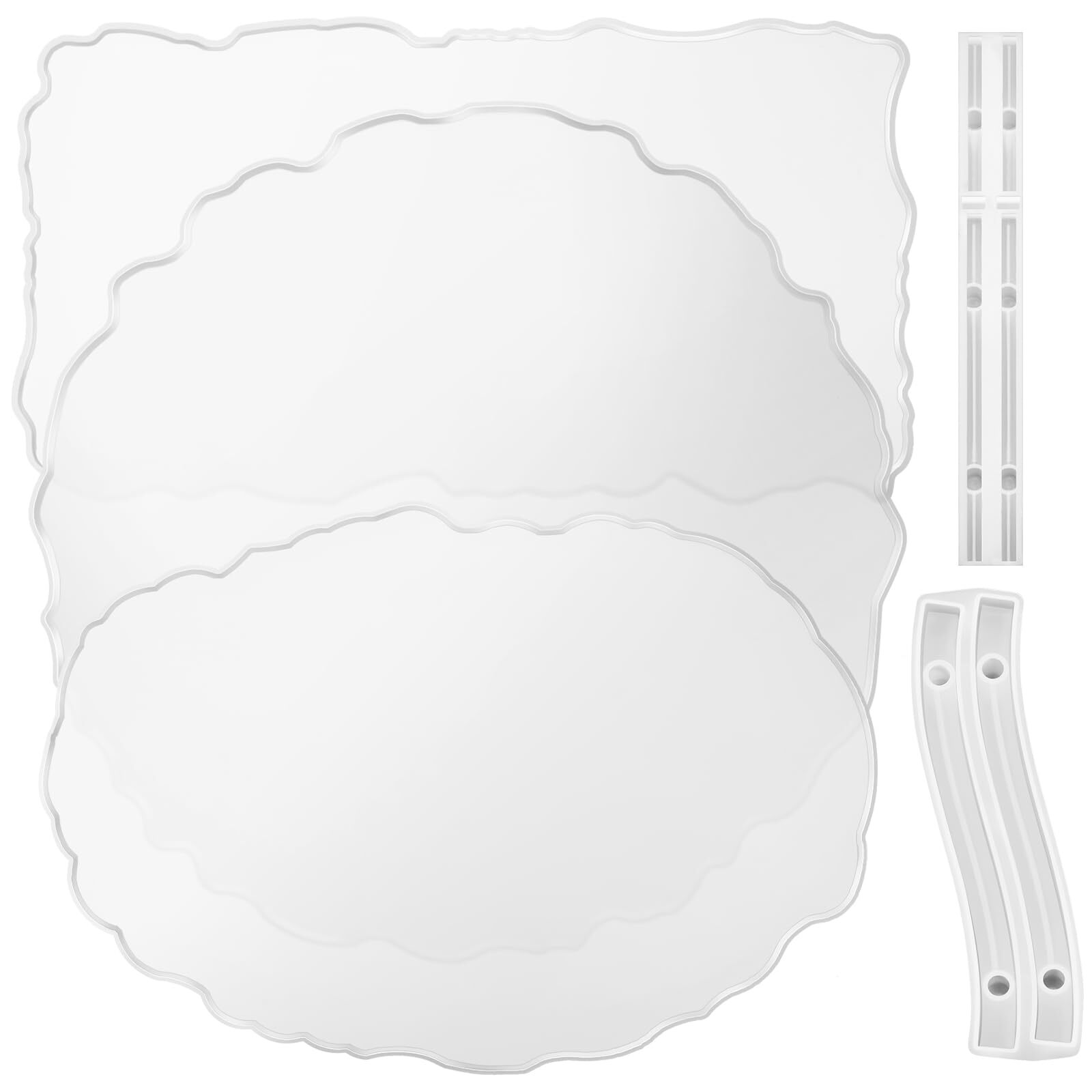 5-Piece Silicone Resin Mold Set for Crafting Unique Trays