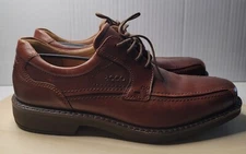 ECCO Men's Seattle Bicycle-Toe Oxford Brown Leather Sz 41-7/7.5 US