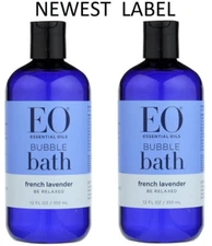(2 Pack) EO Essential Oils - BUBBLE BATH - French Lavender  12 oz  PRIORITY MAIL