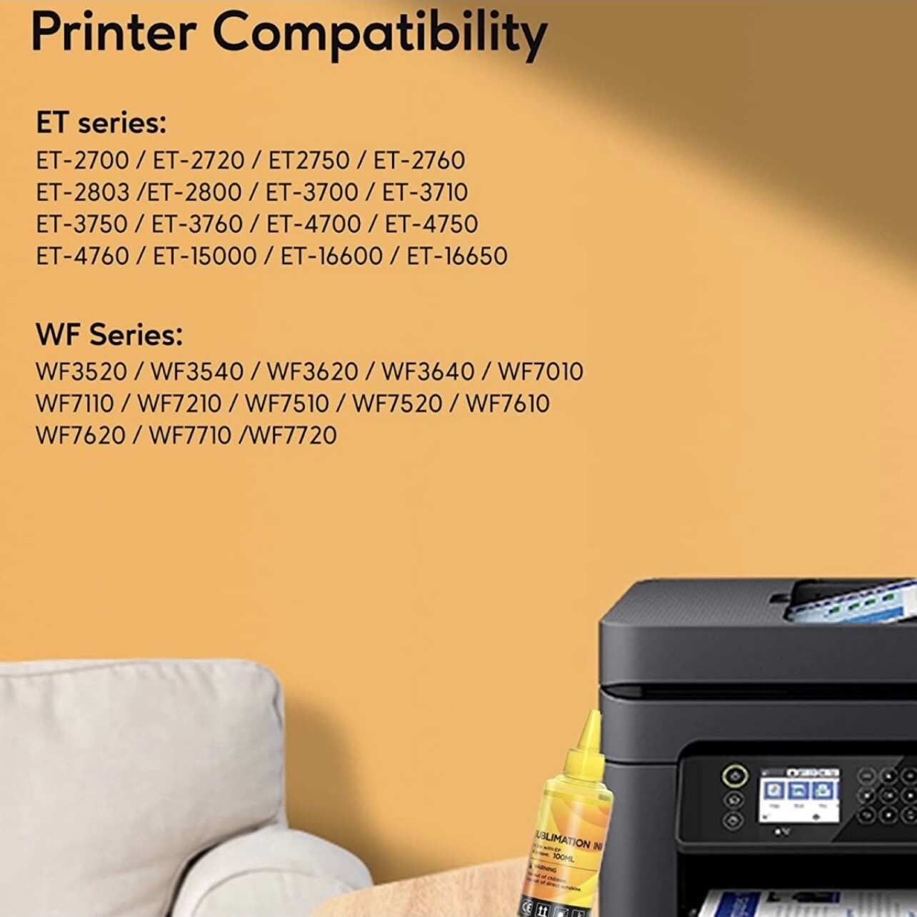 Sublimation Ink Refill 4 Color Pack Inkjet Printers Heat Press Transfer