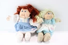 Cabbage Patch Kids Vintage Doll No Boxes Blinde Awburn With Gingham Dresses