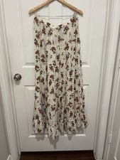 NWOT Denim Supply Ralph Lauren Women's Beige Floral Boho Tiered Maxi Skirt XL