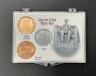 Lincoln Cent Type Set (BU Wheat & Memorial plus circulated Steel) w/display case