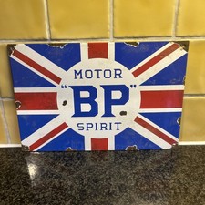 BP Motor Spirit Union Jack Enamel Advertising Sign