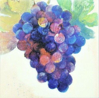 3 SERVIETTEN 25X25 / WINE COUNTRY RED / WEIN TRAUBEN & BEEREN / PPD